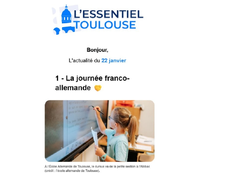 Presseartikel L'essentiel Toulouse: DST La Journée franco-allemande