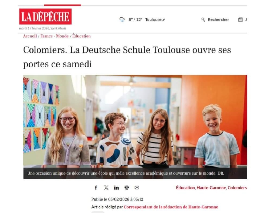 Presseartikel La Dépêche: Tag der offenen Tür an der Deutschen Schule Toulouse 2026