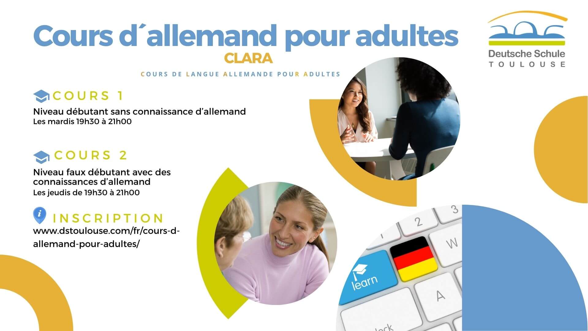 Deutsche Schule Toulouse, Cours d'allemand pour adultes