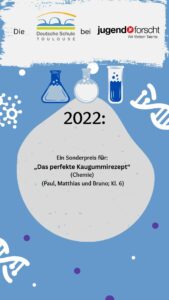 Deutsche Schule Toulouse, Überblick Teilnehmer an Jugend forscht 2022