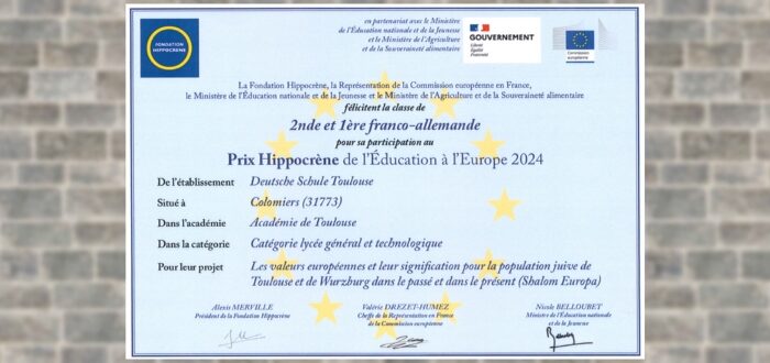Deutsche Schule Toulouse, Prix Hippocrène 2024