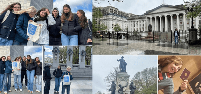 Deutsche Schule Toulouse, Collage von Schülern beim Schüleraustausch in Washington
