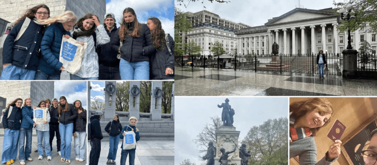 Collage von Schülern beim Schüleraustausch in Washington